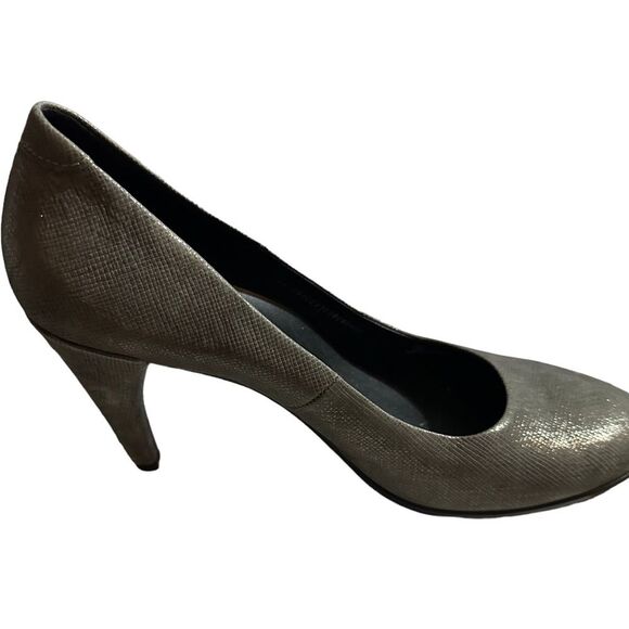 Ecco Snakeskin Print Heel Shape 75 Gray Metallic EU Size 39 US Size 8.5 - Picture 1 of 9